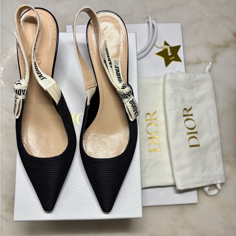 Dior J’Adior Black Slingback Pumps